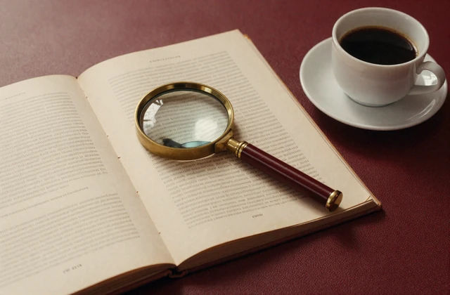 Open journal with magnifying glass - research on whether size actually matters