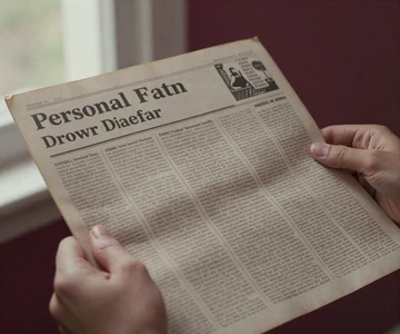 Hands holding a newspaper personals page - small penis fetish category
