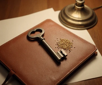 Skeleton key on a leather journal - safety and privacy page for anonymous dating