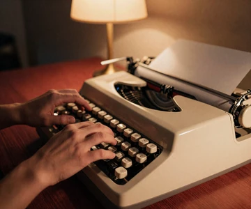 Hands typing at a keyboard under lamp light - anonymous small penis chat