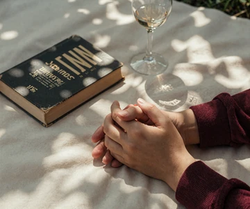 Clasped hands on linen - small penis fetish personals category